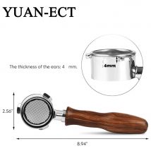 51 mm bodenloser Kaffee-Siebträger, Edelstahlkorb für Homix Gypas Sachi Nikai Oster Phico Cecotec Hibrew Kaffeemaschine