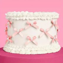 12-48Pcs Pink Pearl Bow Cake Decoration Kids Girls Birthday Party Wedding Cake Decor Supplies Baby Shower Valentine's Day Favors
