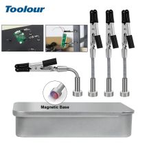 Toolour Magnetic Helping Hands Soldering Tool 2/4 Universal Metal Flexible Arms with Tool Box for Soldering, Electronics Repair