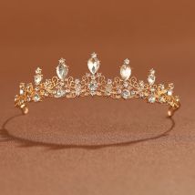 Itacazzo Braut Kopf bedeckung voller eleganter Stil Damen Goldfarbe Dress Up Tiara geeignet für Hochzeits feier