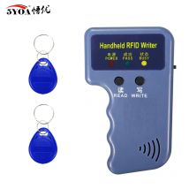 Repetitive Handheld 125KHz EM4100 5200 RFID ID Card Writer Copier Duplicator Programmer + 2 szt. T5577 Rewritable Keyfobs Tagi