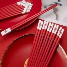 Essstäbchen-Set aus roter Legierung, Küchengeschirr-Zubehör, einfache luxuriöse chinesische Essstäbchen, antibakteriell und schimmelfest