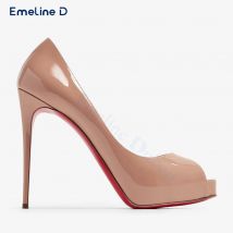 Nude Open Toe Fish Mouth High Heels Round Head Stiletto Pull-On Simple Solid Color Pumps Sexy Fashion Damenschuhe