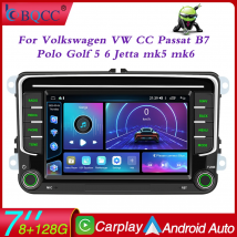 BQCC 7'' Android 13 Octa Core Car Player dla Volkswagen VW CC Passat B7 Polo Golf 5 6 Jetta uy5 uy6 Carplay Mirrorlink WIFI GPS