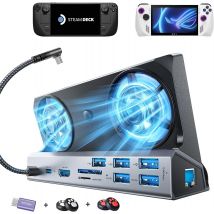 Legion Go Dock, docking station Legion Go 13 in 1 con 5 USB 3.0 e 2.0, doppia ventola di raffreddamento, HDMI 4K a 60 Hz, ricarica da 100 W per Legion Go