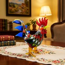 Neue Bunte Volkskunst Stil Murano Glas Hahn Figurine Miniatur Handgemachte Tier Statue Hause Dekoration Neuheit Geschenk Für Kinder
