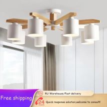 Lampadario moderno a soffitto camera da letto lampada da soffitto in legno massello sala da pranzo lampade a sospensione bianche cucina plafoniere a sospensione E27