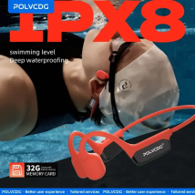 POLVCDG S10 Auricolari da nuoto a conduzione ossea Memoria da 32 GB Bluetooth 5.4 Auricolare sportivo in-ear con orecchio aperto sospeso per il nuoto