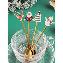 20PCS Christmas Fruit Fork Stirring Spoon Kitchen Supplies Coffee Dessert Spoons New Year Tableware Santa Xmas Gifts Decorations