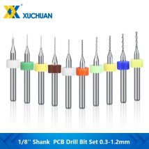Mini wiertło PCB Bit 10 sztuk 0.1-1.2mm wiertła z węglika wiertła 1/8 ''cholewka do PCB obwód drukowany pokładzie otwór wiercenia frez