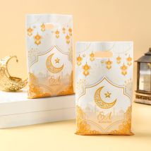 10/25/50 Stück Eid Mubarak Geschenkverpackungsbeutel Kunststoff Süßigkeiten Leckerli Beutel Kareem Ramadan Dekoration 2025, islamische muslimische Partyzubehör