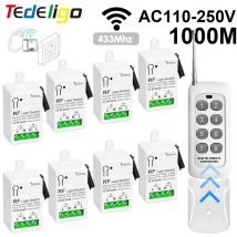 Mini interruttore della luce wireless RF 433 Mhz con telecomando 1000M di distanza Ac220V interruttore ricevitore relè per ventola lampada a LED domestica
