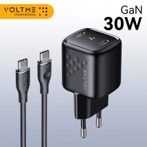 VOLTME GaN 30W Caricatore USB veloce PD Ricarica rapida per iPhone 15 14 Caricatore rapido USB tipo C Ricarica rapida per iPad Pro Samsung S21