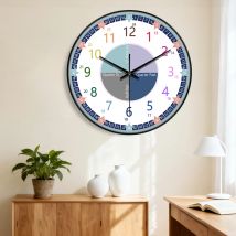 12-Zoll-Wanduhr für die frühe Bildung, kreative Cartoon-bunte Uhr für Arbeitszimmer, Kinderzimmer, Zeitmanagement, Heimdekoration