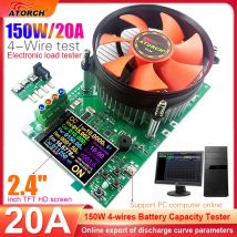 150W 4-przewodowy tester pojemności akumulatora 2,4-calowy kolorowy ekran TFT Typ CNC Elektroniczny tester rozładowania mocy obciążenia z adapterem UE