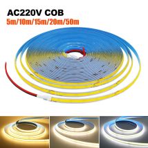 Striscia LED COB 5m 10m 15m 20m 50m 220V Super luminosa 240LED Luci a nastro flessibili a LED Illuminazione lineare RA90 3000K 4000K 6000K