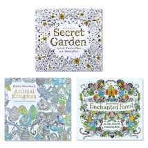 3 Stück/Set Secret Garden + Enchanted Forest + Animal Kingdom Malbuch für Kinder, Zeichnung, Malbücher, englische Ausgabe