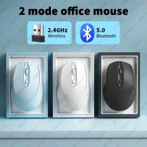Portable Wireless Bluetooth Mouse Compact Ergonomic 2.4G USB Noiseless 1600DPI 500mAh Rechargeable for PC Tablet Laptop MacBook