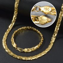 Sunny Luxury Copper Alloy Necklace Bracelet Women's Set Flat Cuban Chain Punk Style Suitable Party Jewelry Gifts