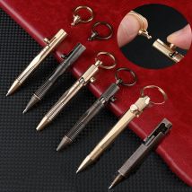 Messing Schnellverschluss Schreibstift Zylindrischer Bolzen Kugelschreiber Mini Schlüsselanhänger Business Unterschrift Briefpapier Geschenk Stift EDC Werkzeug