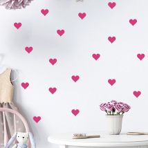 54 Stück rosarote Liebe DIY Wandaufkleber für Kinderzimmer, Schlafzimmer, Kinderzimmer, Heimdekoration, Wandaufkleber