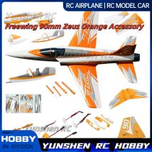 Freewing 90 mm Zeus Orange kompletter Satz Zubehörkörper Haupflügel flacher Schwanz vertikaler Schwanzkopfabdeckung Cockpit LED-Lampenschirm