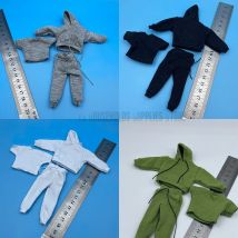 1/12 Scale Male/Female Soldier Clothing Trendy Casual Loose Fitting Hooded Sweater T-shirt Pants Set For 6" Action Figure Body