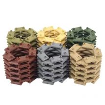 Kinder Spielzeug 20/100 stücke WW2 Sandsäcke Bausteine Grün Gelb Militär Armee Zubehör Ziegel Spielzeug Für Kinder Weihnachten geschenke