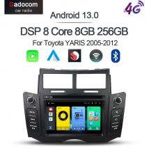 4g sim kabelloses Carplay Auto Auto DVD-Player Android 13.0 8g 256g 8core WiFi Bluetooth RDS Radio GPS für Toyota Yaris 2016-2018