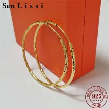 Senlissi – Creolen für Damen, 18 Karat Gelbgold vergoldet, 925er Sterlingsilber, modische Tropfenohrringe, Cissoь Bó K® K® Seré, SL009