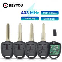 KEYYOU 1PCS Car Remote Control Key For Mitsubishi Outlander ASX Lancer Triton Lama Pajero MIT8 ID46 PCF7936 433MHz
