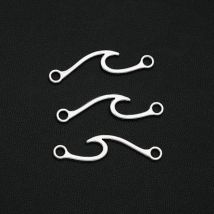 30pcs/lot--9x33mm Ocean Wave Connectors Charms Pendants For Diy Jewelry Making Supplies Accessories Wholesale Bulk Items