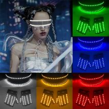Futuristische leuchtende Cosplay-Brille, blinkende LED-Brille, coole Brille, Party, Cyberpunk-Brille für Weihnachts-Performance-Requisiten