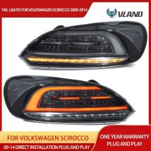 Vland 2009–2014 Conjunto de luces traseras LED Scirocco, intermitentes secuenciales ámbar, luces traseras LED completas, Plug and Play