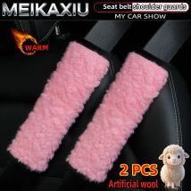 Winter Warm Small Woolen Fleece Car Shoulder Cover Seat Belt Decoration 1/2 PCS Women's Interior Accessory