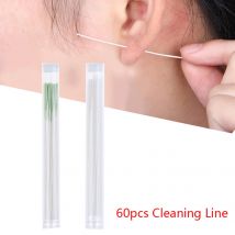 60 sztuk Piercing biżuteria narzędzie do czyszczenia uszu roztwór ziół nić papierowa otwór w uchu zestaw narzędzi do pielęgnacji jednorazowe kolczyki środek do czyszczenia otworów
