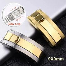 9x9mm Stainless Steel Watch Clasp for Rolex DAYTONA SUBMARINER Fine-tuning Pull Button Watch Band Buckle for GMT Yacht-Master