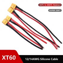 Set di connettori maschio femmina XT60 con isolamento in silicone Cavo di prolunga batteria 12AWG/14AWG per batterie RC Lipo e drone