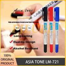 ASIA TONE LM-721 Alkoholbeständiger Markierungsstift mit zwei Spitzen für hohe Temperatur- und Ölbeständigkeit. Originalprodukt