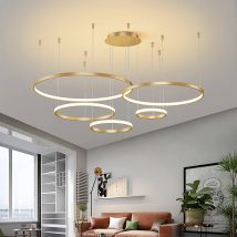 Salon Pierścień Lampy Wiszące Akrylowy Żyrandol Led Restauracja Nowoczesna Minimalistyczna Sztuka