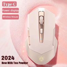 2024 neue 2,4g drahtlose Maus Typ-C Aufladen stille Gaming Maus Büro niedlichen rosa Pause Computer Laptop PC Mäuse für Mädchen Geschenk