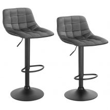 WOLTU 2-teiliger Samt-Barhocker mit Rückenlehne, Fußstütze, höhenverstellbarer, drehbarer Gaslift für Kücheninsel, Frühstück, Bartheke