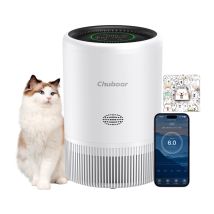 Chuboor Smart Luftreiniger für Schlafzimmer, Zuhause, App/Alexa-Steuerung, PM2,5-Monitor, HEPA-Luftreiniger für Schlafzimmer, Wohnzimmer für Haustiere