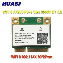 Huasj wifi 6 6e 802.11ax ax200 ax210 mini pci-e ax3000h bluetooth 5.2 2.4ghz/5ghz adattatore pk 9260ac 8265ac 7265ac 7260ac