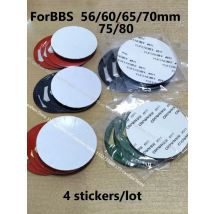 4pcs Curved Surface Stickers 56/60/65/70/75/80mm Car Wheels Center Cap Hub Stickers for BBS Center HubCap Sticker Accessories