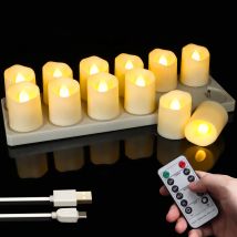 Kerze Licht Wiederaufladbare Kerzen Timer Fernbedienung LED Teelicht Flammenlos Für Hochzeit Zimmer Garten Urlaub Beleuchtung Hause Dekoration
