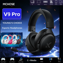 Auriculares originales MCHOSE V9 PRO Music Esports para videojuegos, micrófono inalámbrico con reducción de ruido de 3 modos, montado en la cabeza personalizado