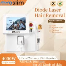 808 Alexandrite Hair Removal Laser Diode Machine 4000W Ice Platinum Body Face Underarm Cooling Head Permanent Painless Epilator