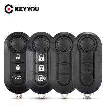 KEYYOU Per Fiat 500 Panda Punto Bravo 3 Bottoni Normale Flip Chiave A Distanza Dell'automobile Borsette Custodia Vuota Fob Keyless SIP22 Lama