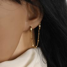 Langkettige Kristall Doppel Piercing Ohrringe für Frauen weibliche Mode Knorpel Schmuck Brincos Großhandel
